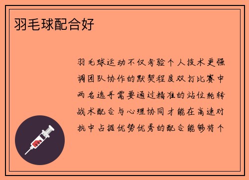 羽毛球配合好